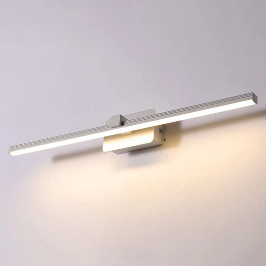 Modernist Led Vanity Light Fixture - Black/White Linear Design 16/19.5 Width Warm/White White / 16