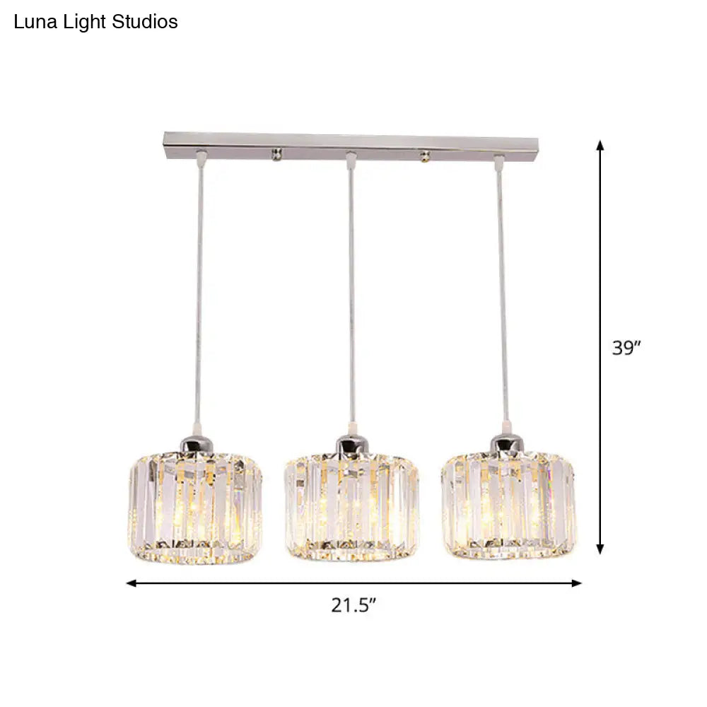 Modern 10-Head Cluster Pendant Light With Crystal Shade - Elegant Lobby Hanging Lamp