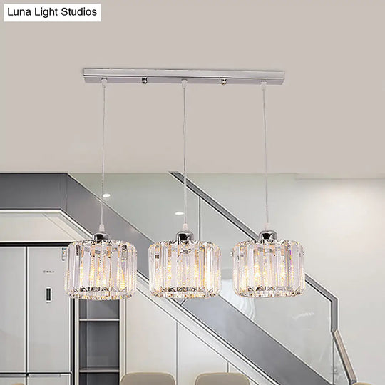 Modern 10-Head Cluster Pendant Light With Crystal Shade - Elegant Lobby Hanging Lamp 3 / Clear