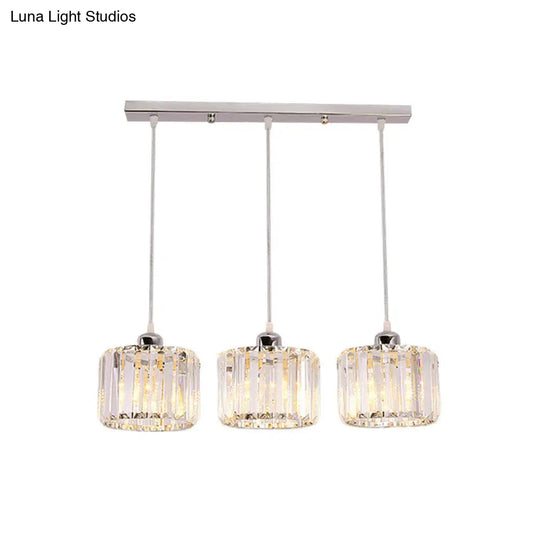 Modern 10-Head Cluster Pendant Light With Crystal Shade - Elegant Lobby Hanging Lamp