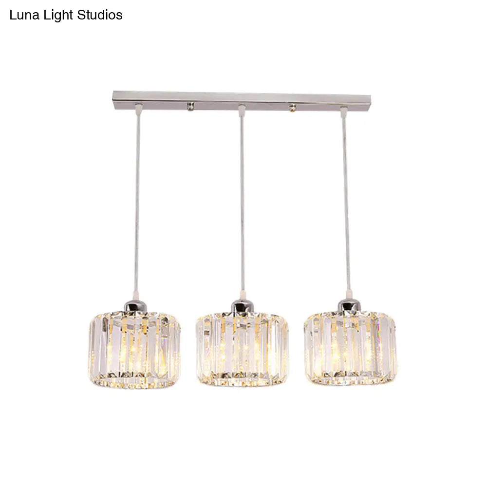 Modernist Lobby Pendant Light With Clustered Crystal Shades - Choose From 3 8 Or 10 Head Options