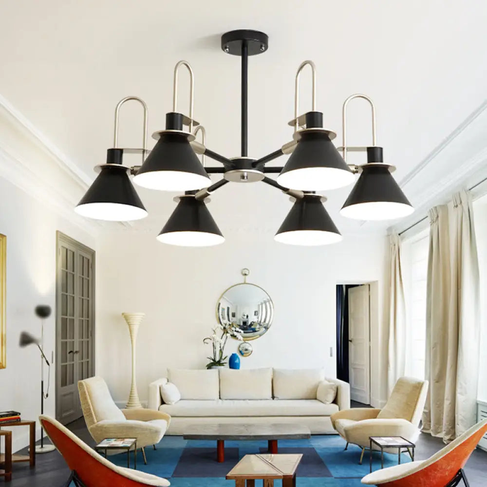 Modernist Metal Hanging Chandelier With Radial Design For Bedroom - Trump Suspension Pendant Light