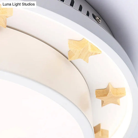 Modernist Metal Led Flush Mount Ceiling Light Fixture For Bedroom - 16’/19.5’ Wide Circular