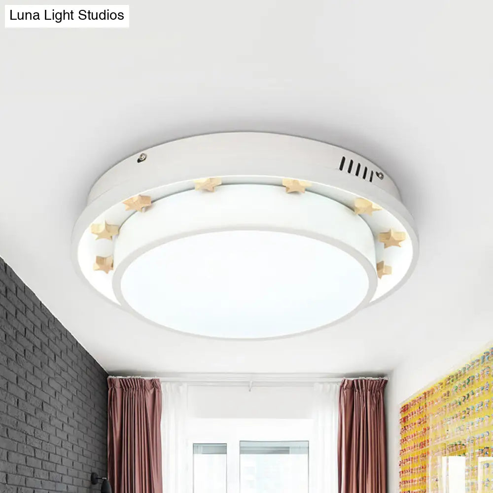 Modernist Metal Led Flush Mount Ceiling Light Fixture For Bedroom - 16/19.5 Wide Circular Design