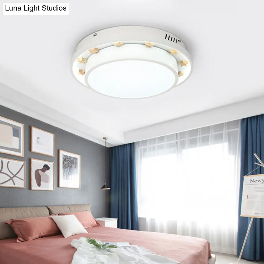 Modernist Metal Led Flush Mount Ceiling Light Fixture For Bedroom - 16/19.5 Wide Circular Design