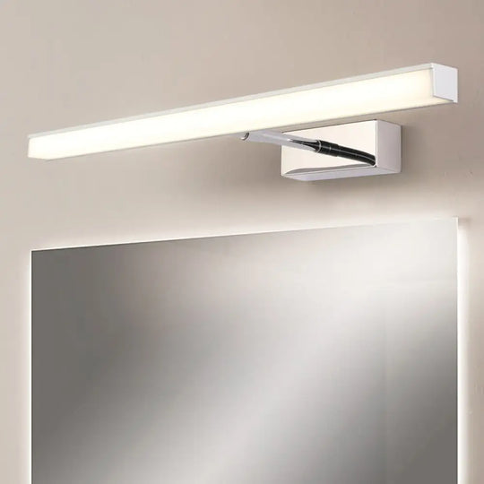 Modernist Metal Linear Vanity Sconce - 16/19.5/23.5 Wide Led Black/Silver Natural Light Silver / 16