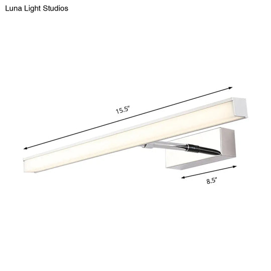 Modernist Metal Linear Vanity Sconce - 16/19.5/23.5 Wide Led Black/Silver Natural Light