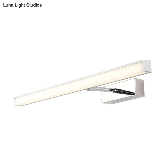 Modernist Metal Linear Vanity Sconce - 16/19.5/23.5 Wide Led Black/Silver Natural Light