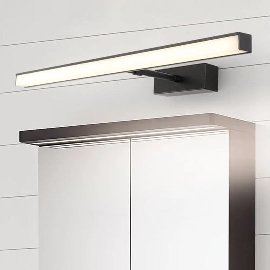 Modernist Metal Linear Vanity Sconce - 16/19.5/23.5 Wide Led Black/Silver Natural Light Black / 16