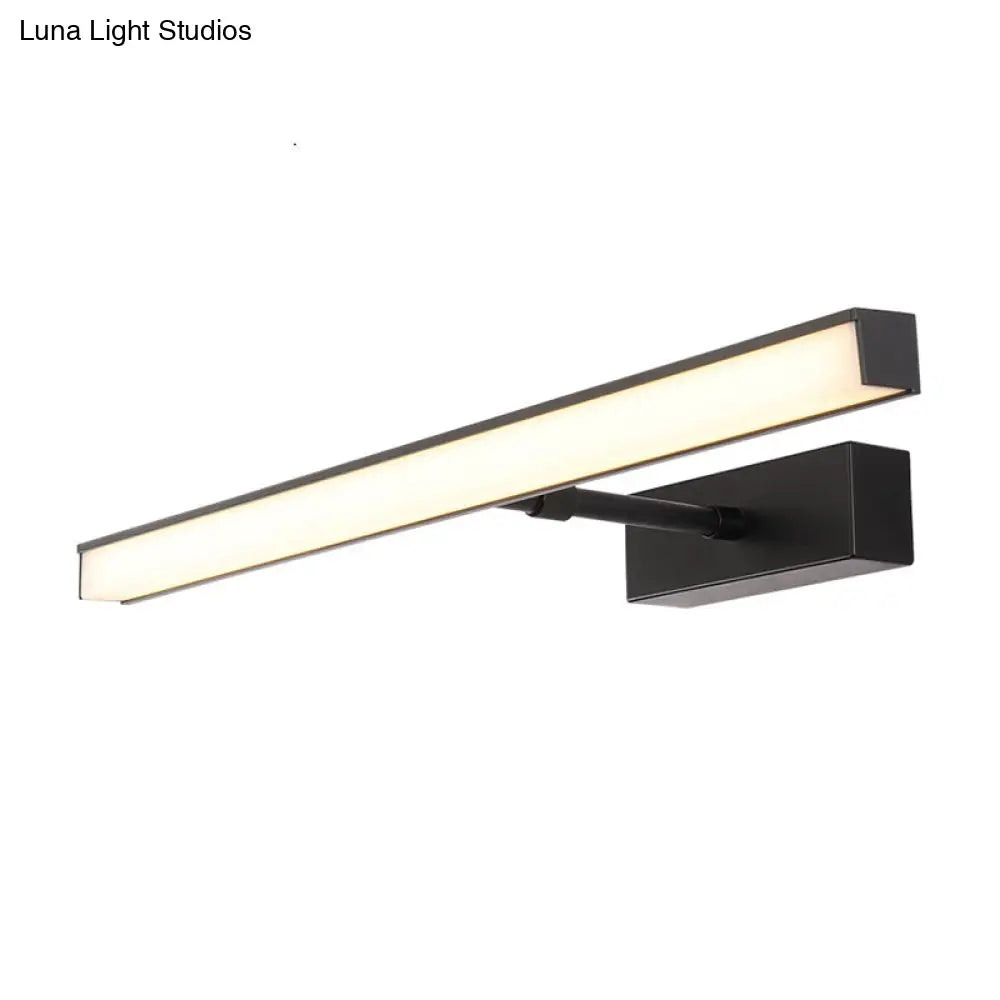 Modernist Metal Linear Vanity Sconce - 16/19.5/23.5 Wide Led Black/Silver Natural Light