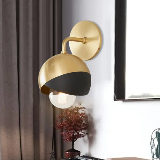 Modernist Metal Wall Lamp With Open Bottom 1 Light Globe - Chrome/Gold/Rose Gold Finish