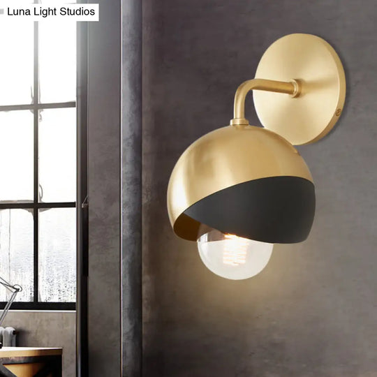 Modernist Metal Wall Lamp With Open Bottom 1 Light Globe - Chrome/Gold/Rose Gold Finish