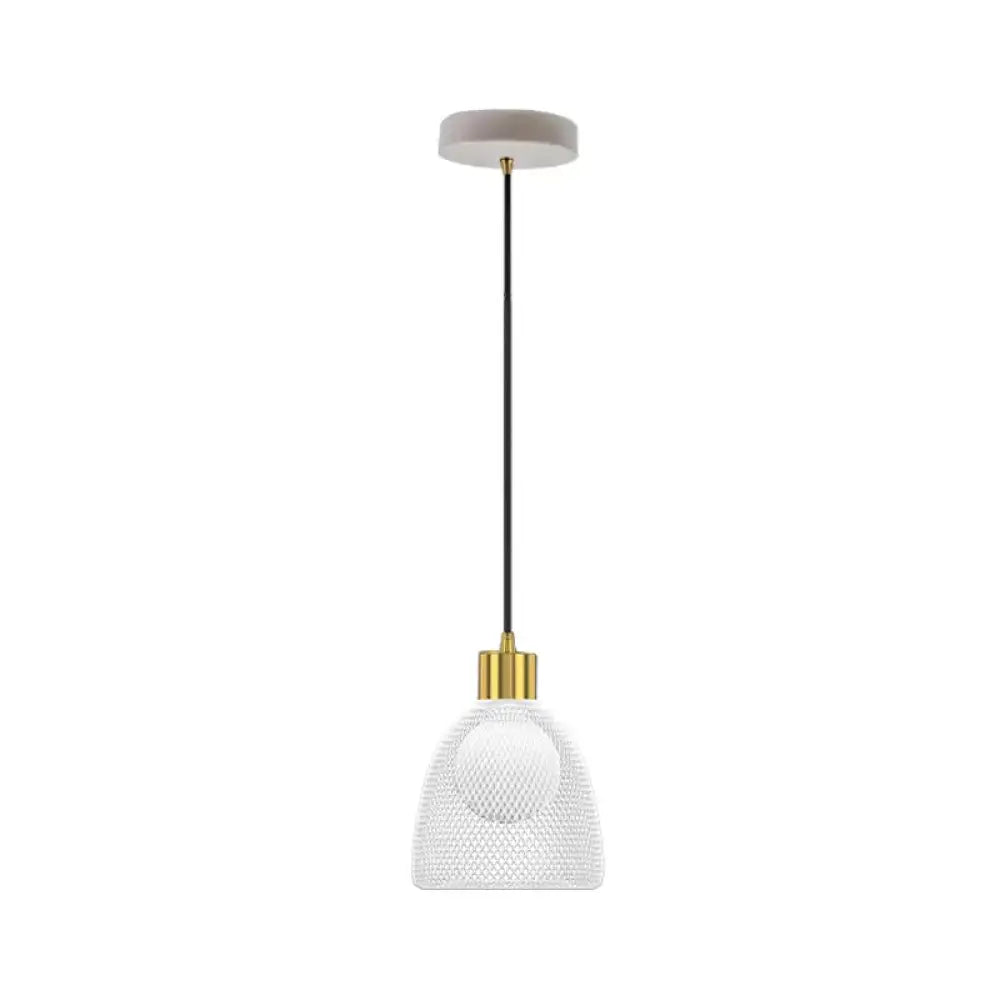 Modernist Metallic Bell Hanging Light Fixture With 1 Bulb - Black/White Pendant Lighting For Dining