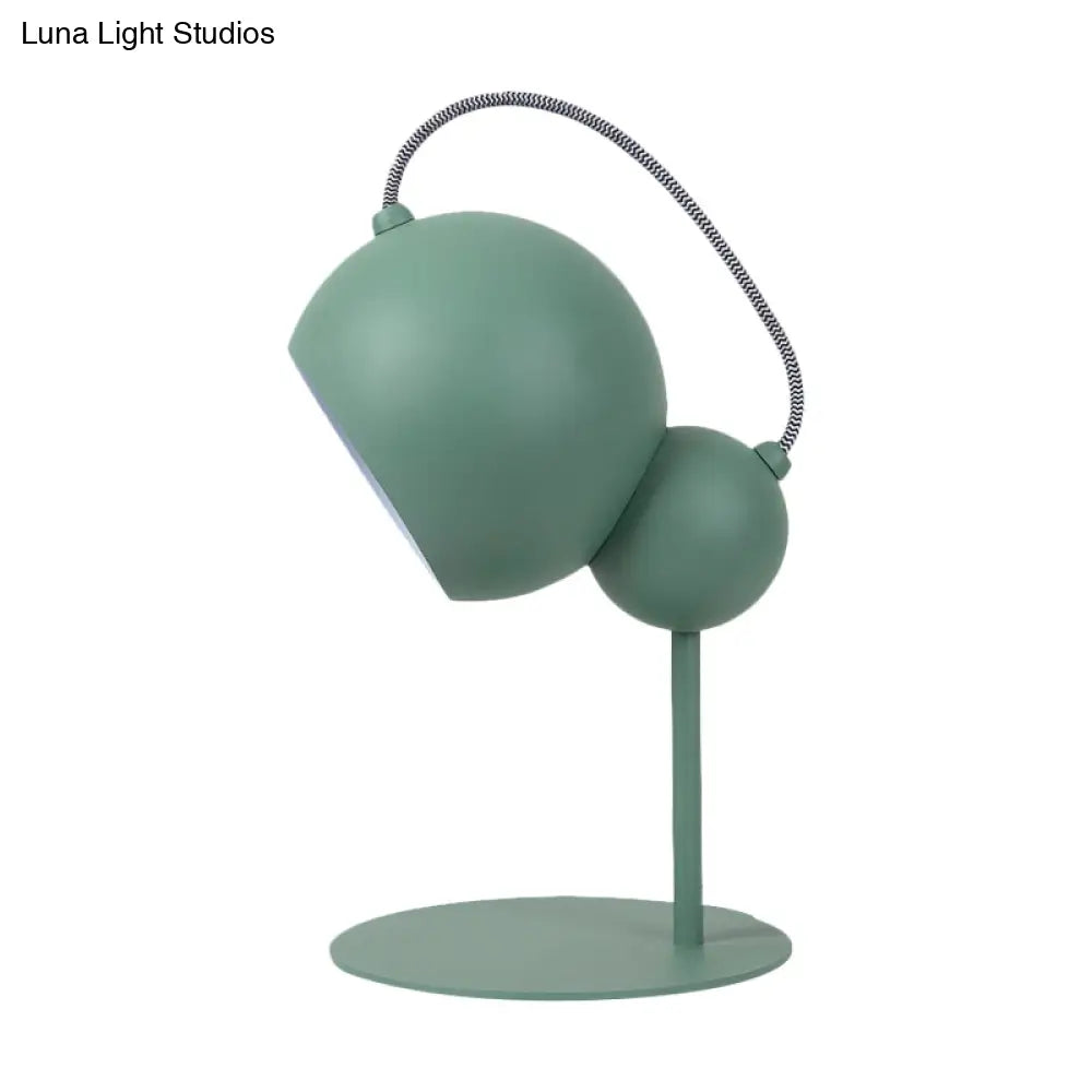 Modernist Metallic Globe Table Lamp With Adjustable Shade - Pink/Yellow/Green 1-Light Reading Light