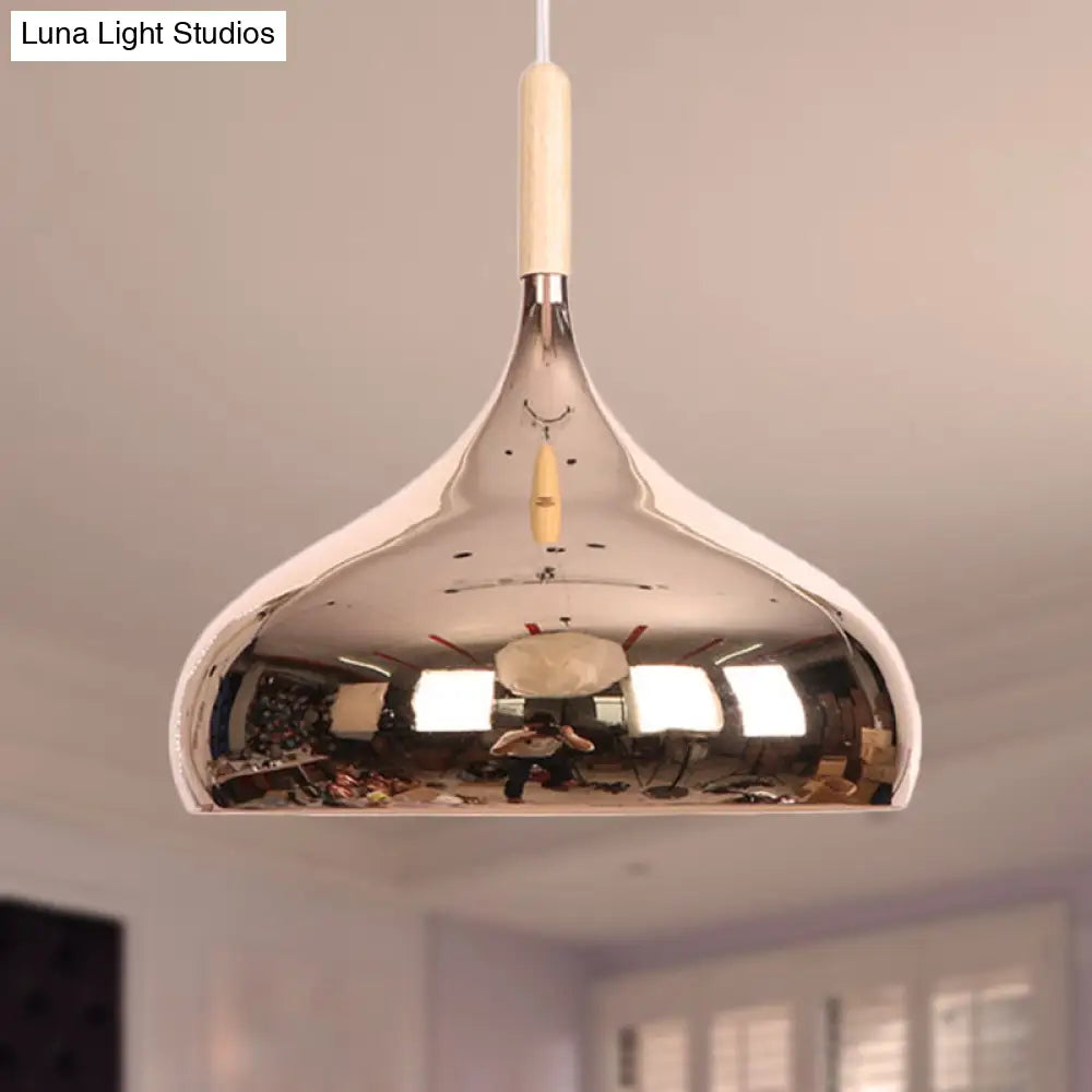 Modernist Pendant Lighting: Stylish Chrome/Gold/Rose Gold Metallic Suspended Light For Dining Table