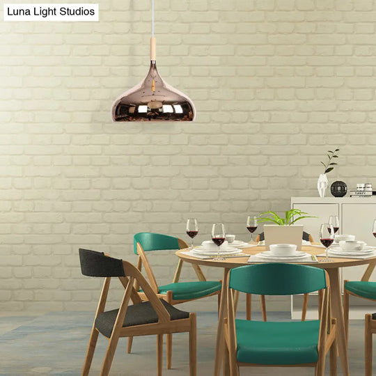 Modern Pendant Light In Metallic Chrome/Gold/Rose Gold For Dining Table