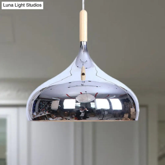 Modern Pendant Light In Metallic Chrome/Gold/Rose Gold For Dining Table Chrome