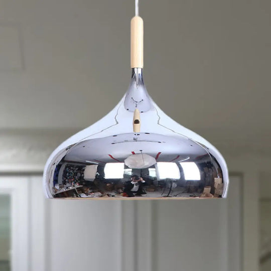 Modernist Pendant Lighting: Stylish Chrome/Gold/Rose Gold Metallic Suspended Light For Dining Table