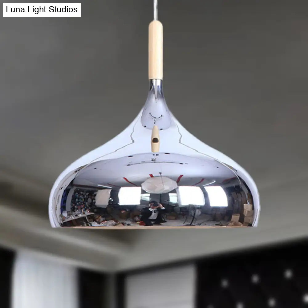 Modernist Pendant Lighting: Stylish Chrome/Gold/Rose Gold Metallic Suspended Light For Dining Table