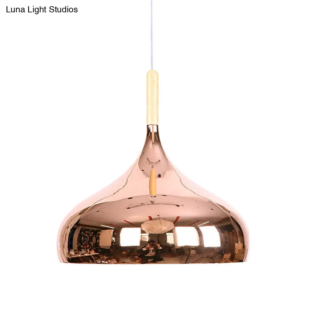 Modern Pendant Light In Metallic Chrome/Gold/Rose Gold For Dining Table