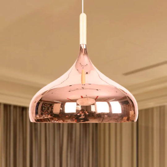 Modernist Pendant Lighting: Stylish Chrome/Gold/Rose Gold Metallic Suspended Light For Dining Table