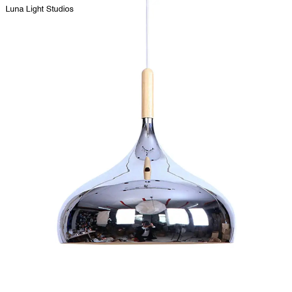 Modernist Pendant Lighting: Stylish Chrome/Gold/Rose Gold Metallic Suspended Light For Dining Table