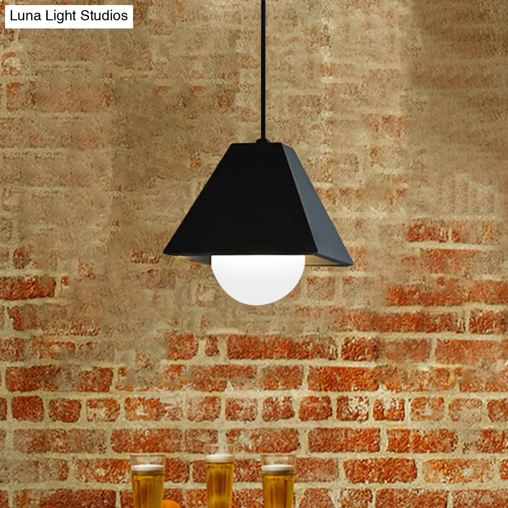 Modern Pyramid Pendant Light In Black/White - Perfect For Table Lighting