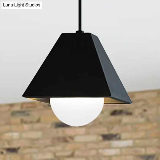 Modern Pyramid Pendant Light In Black/White - Perfect For Table Lighting Black