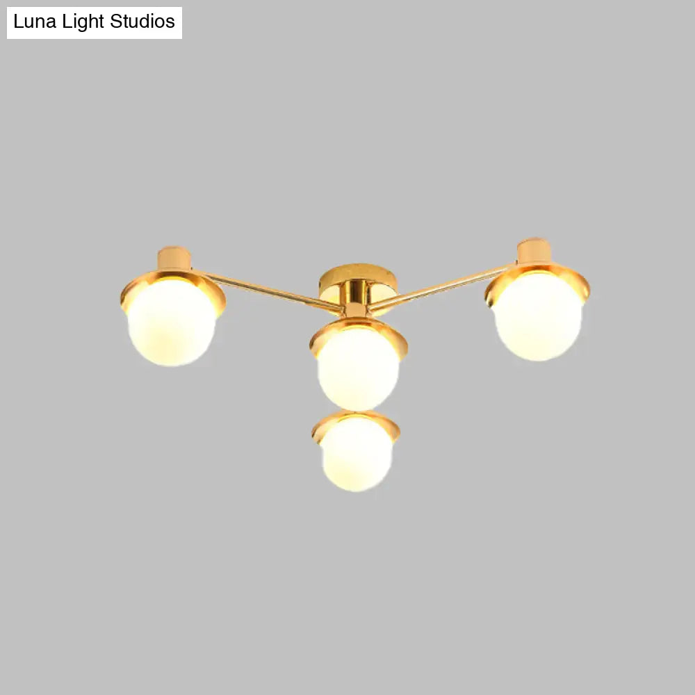 Modernist Radial Metal Flush Mount Light With Brass Finish - 4 - Light Flushmount For Bedroom