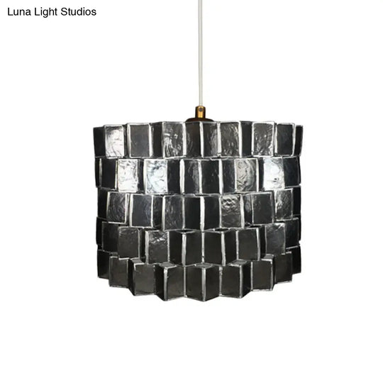 Modern Black Drum Pendant Light For Bedroom Ceiling - Sleek Shell Design With Single Head Suspension