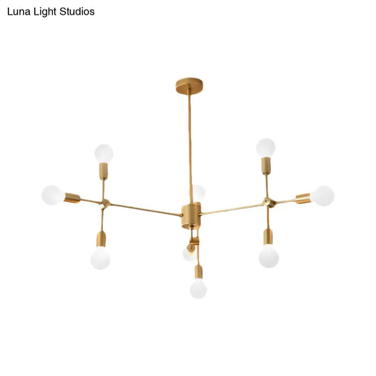 Modernist Sputnik Chandelier: Opal Glass 9/12/15 Lights Black/Gold