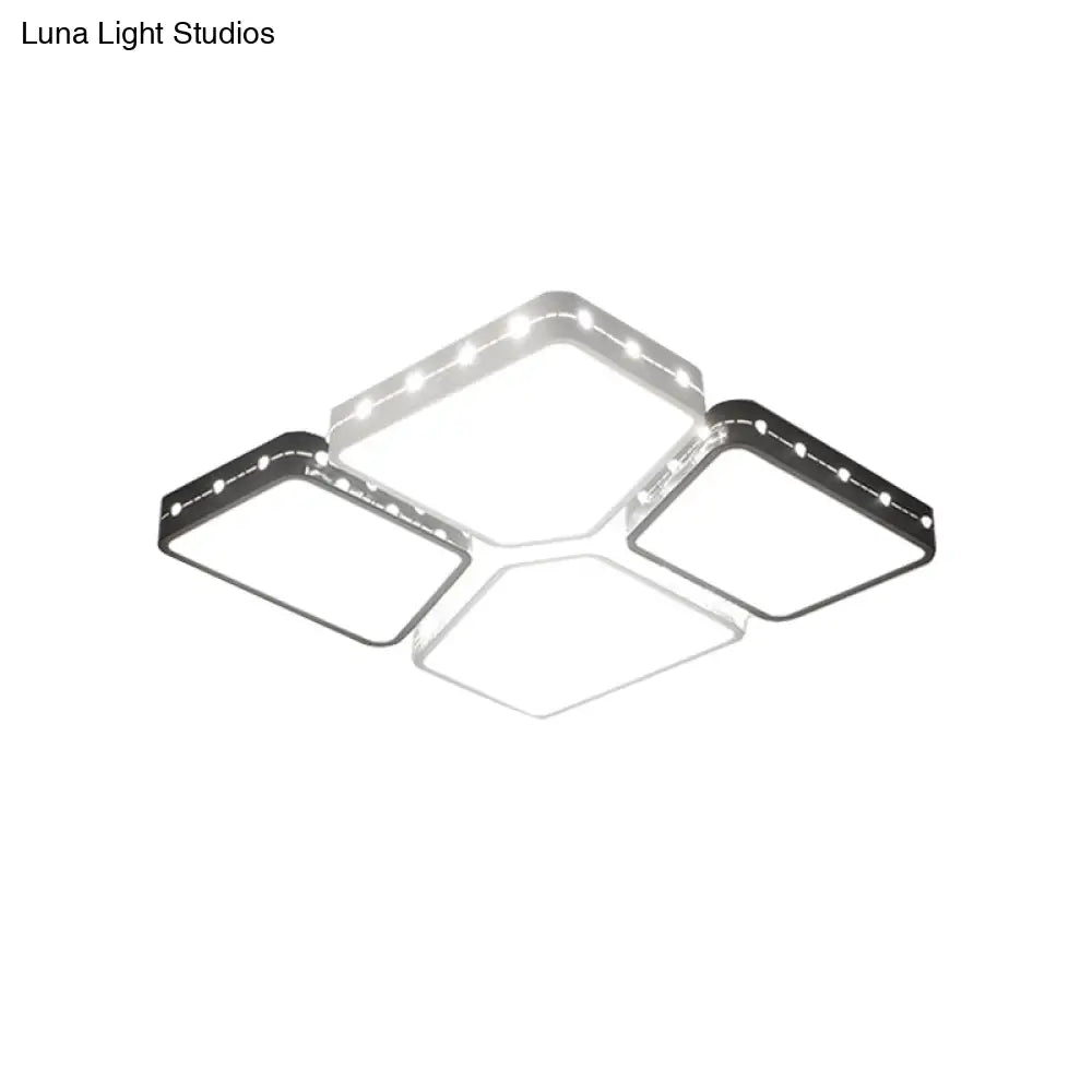 Modernist Style Acrylic Flush Mount Bedroom Lighting - 19.5/23.5 Square Led Ceiling Light In White