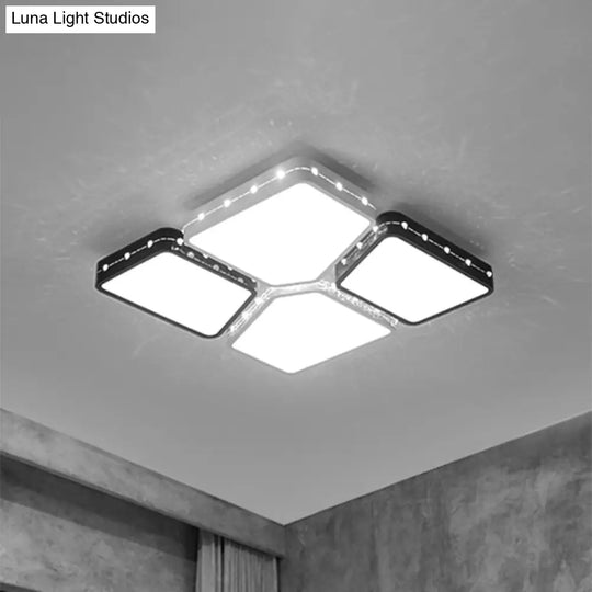 Modernist Style Acrylic Flush Mount Bedroom Lighting - 19.5/23.5 Square Led Ceiling Light In White
