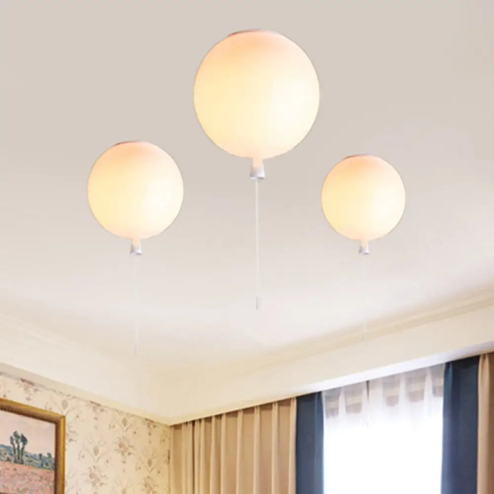 Modernist Style Balloon Shade Suspension Lamp - 8’/10’ Width White Ceiling For Living Room / 8’