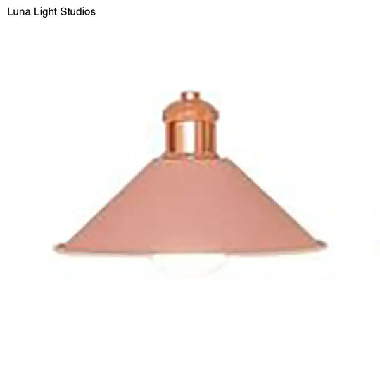 Modernist Conical Suspended Lamp - 1 Light Hanging Fixture In Black/White For Living Room Pink