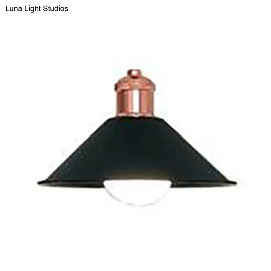 Modernist Conical Suspended Lamp - 1 Light Hanging Fixture In Black/White For Living Room Black