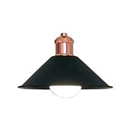 Modernist Style Conical Suspended Lamp - Metallic Hanging Light Fixture 1 Black/White Living Room