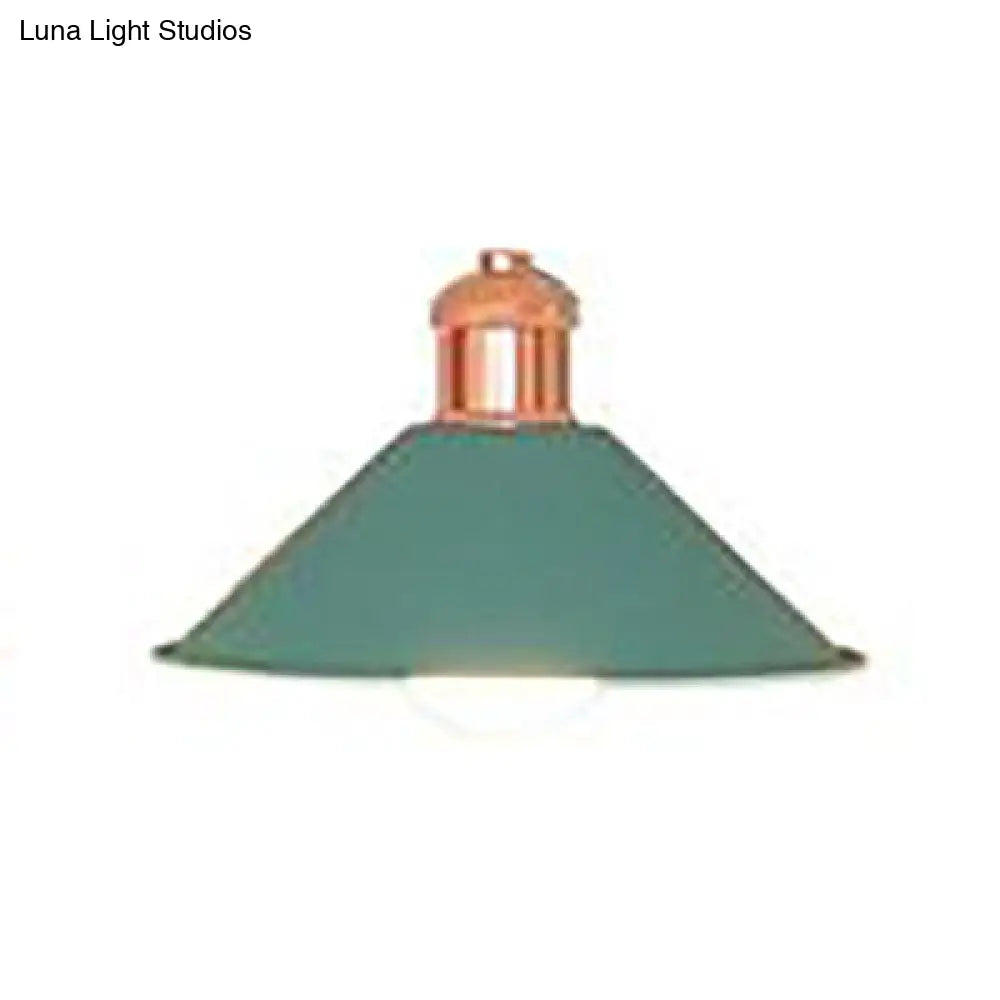 Modernist Conical Suspended Lamp - 1 Light Hanging Fixture In Black/White For Living Room Green