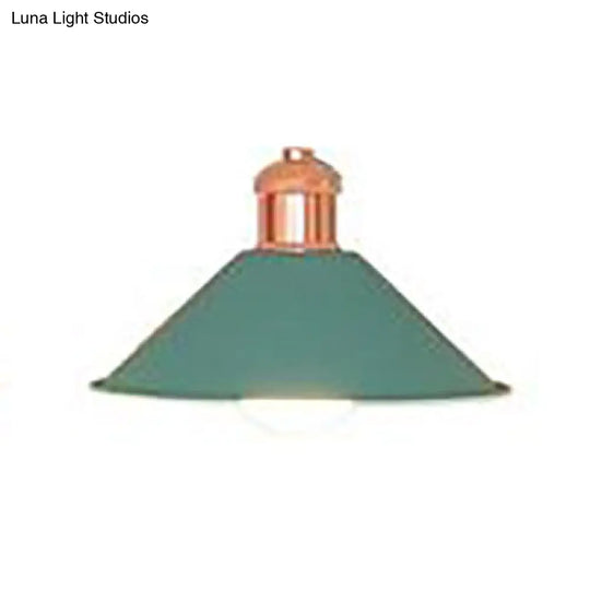 Modernist Conical Suspended Lamp - 1 Light Hanging Fixture In Black/White For Living Room Green