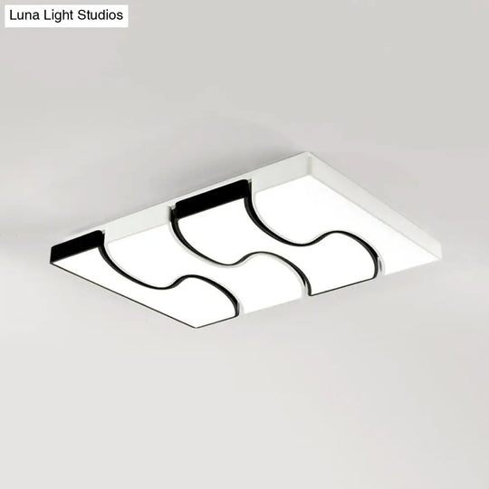 Modernist Style Led Flush Mount Lighting In White - 16.5/27 Width For Living Room