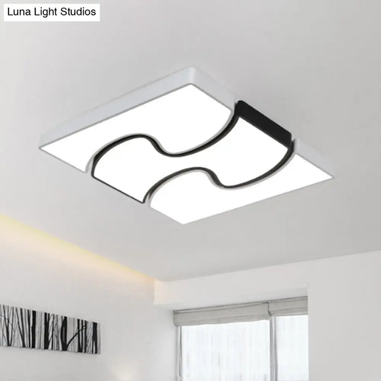 Modernist Style Led Flush Mount Lighting In White - 16.5/27 Width For Living Room / 27