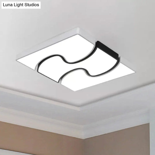Modernist Style Led Flush Mount Lighting In White - 16.5’/27’ Width For Living Room