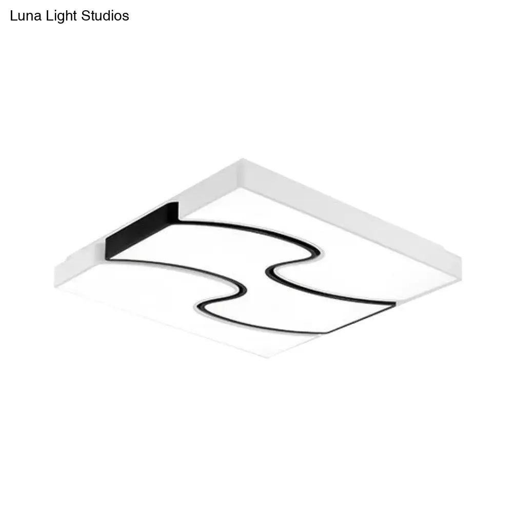 Modernist Style Led Flush Mount Lighting In White - 16.5’/27’ Width For Living Room