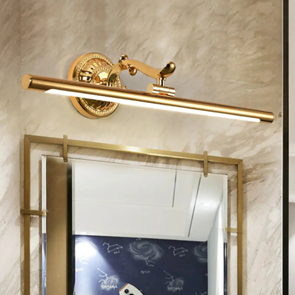 Modernist Style Led Vanity Wall Light In Linear Metallic Design 16/21.5 Width Brass/Gold Finish Gold