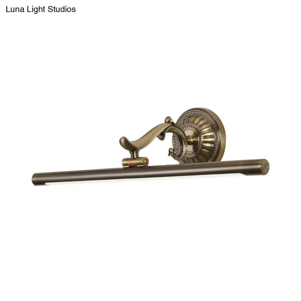 Modernist Style Led Vanity Wall Light In Linear Metallic Design 16/21.5 Width Brass/Gold Finish