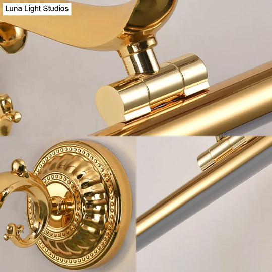 Modernist Style Led Vanity Wall Light In Linear Metallic Design 16/21.5 Width Brass/Gold Finish