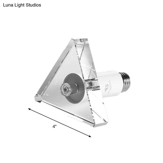 Modernist Triangle Led Ceiling Light With Clear Crystal - Flush Mount For Corridors
