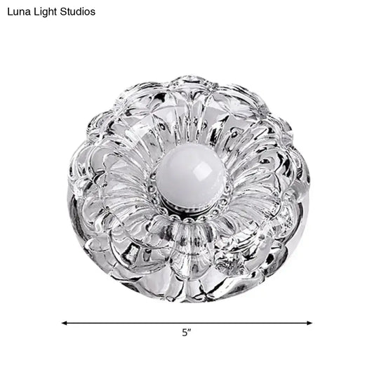 Modernity Amber Crystal Led Ceiling Floweret Flush Mount Lamp - Perfect Porch Light Fixture