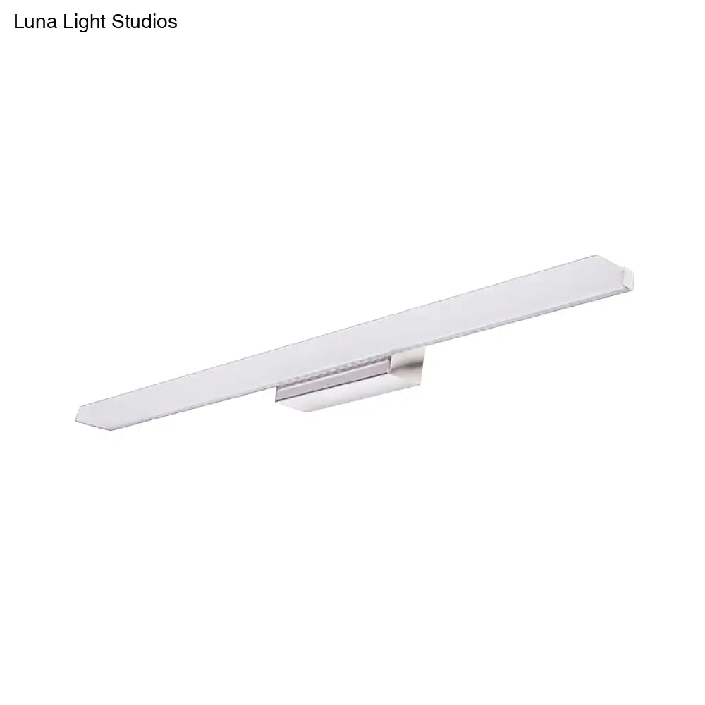 Modernity Led Vanity Lighting - Linear Metallic White Wall Mounted Lamp In Warm/White Light