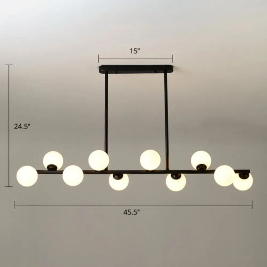 Modo Island Ceiling Light - Elegant Hanging Pendant For Dining Room 10 / Black